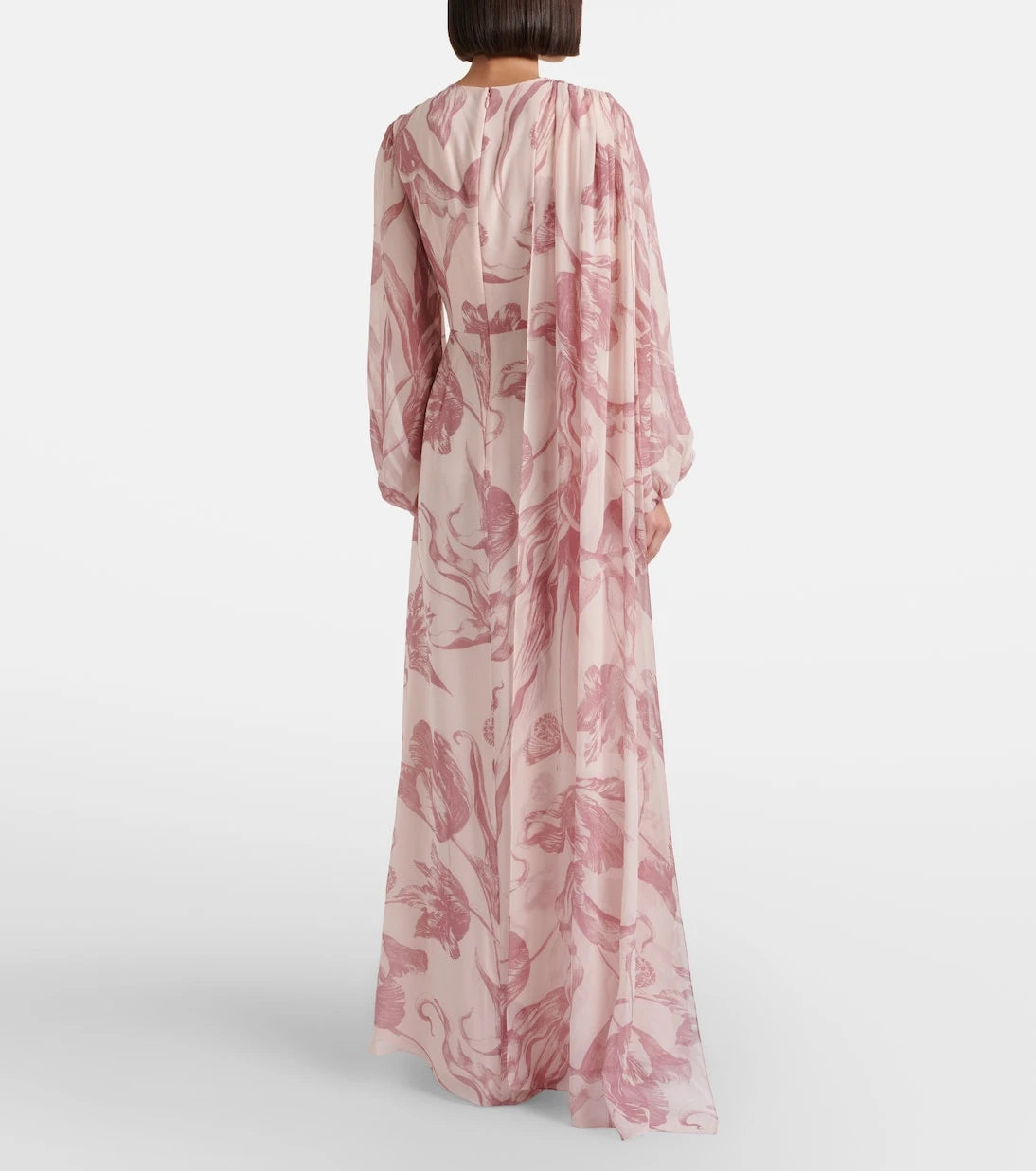 Erdem - Draped floral silk voile gown