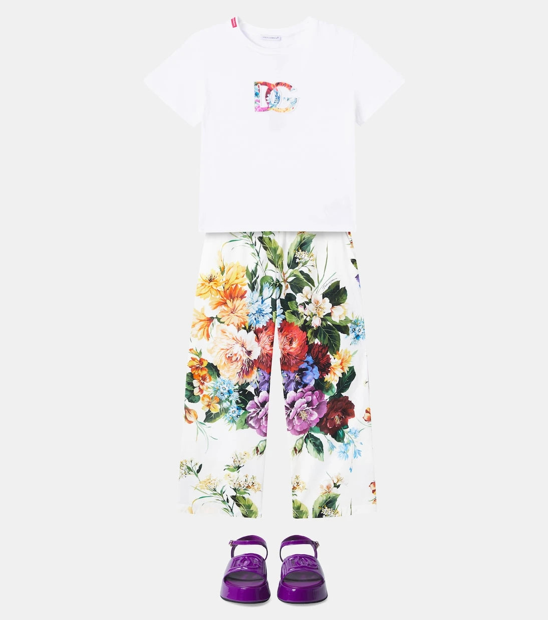 Dolce&Gabbana Kids - صنادل بلاتفورم جلد لامع DG