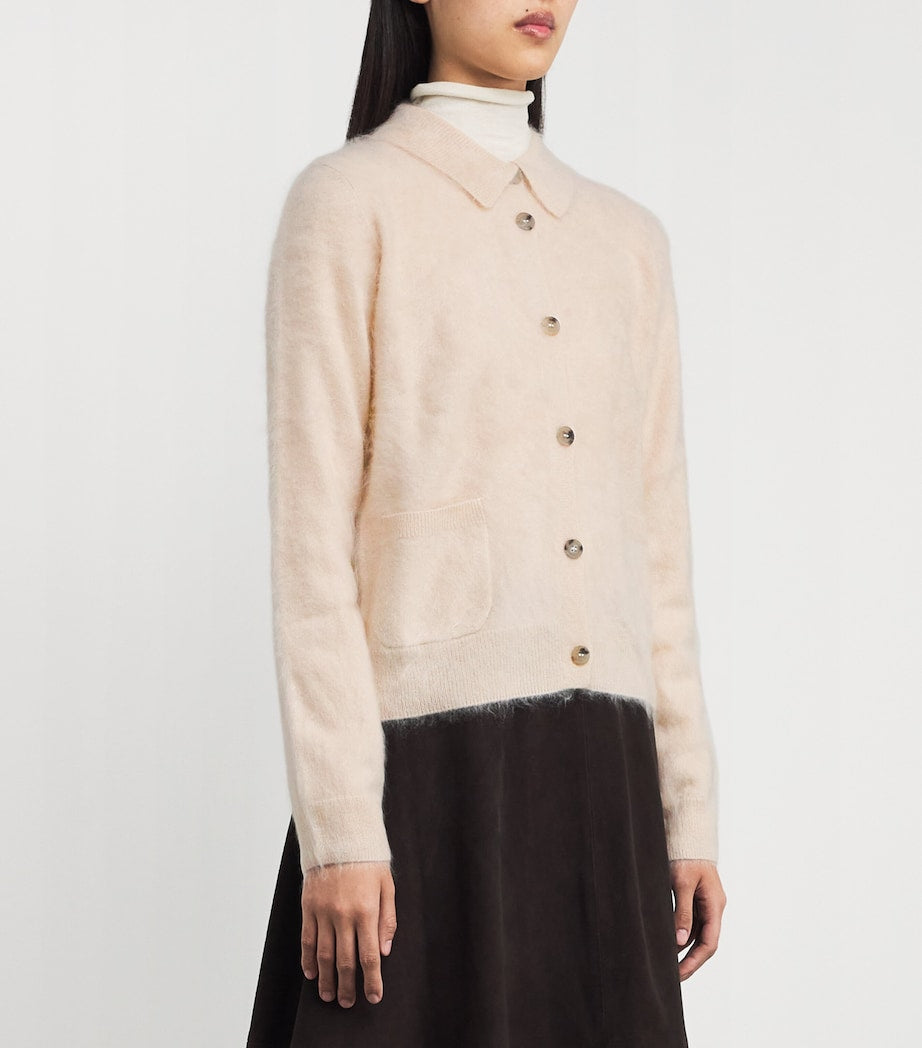 Iris Von Arnim Pink Cashmere Brushed Elyn Cardigan