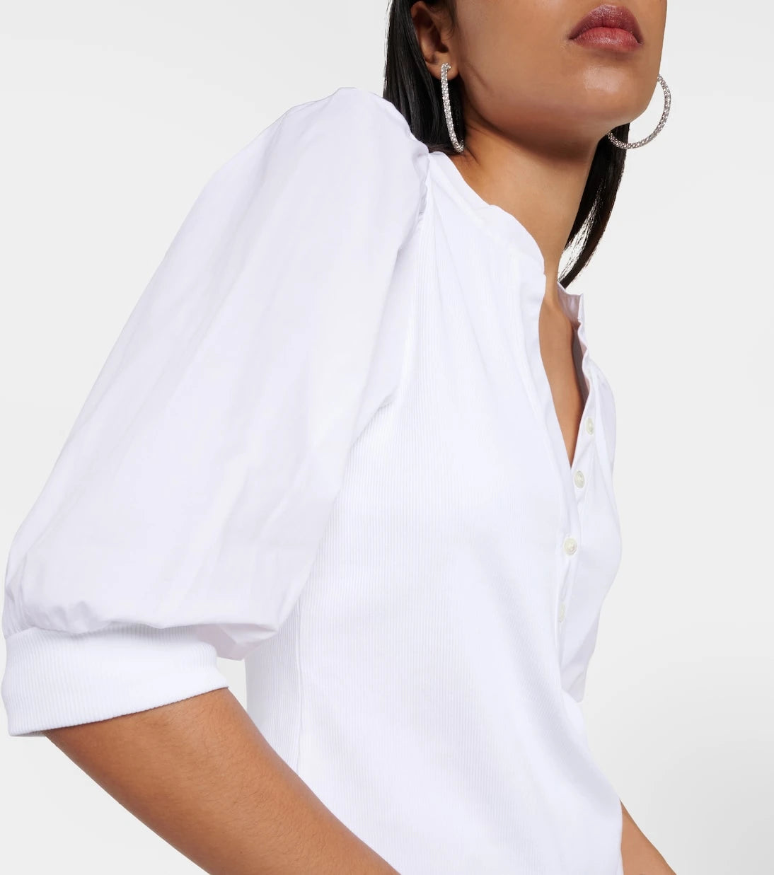 Veronica Beard - Coralee puff-sleeve cotton-blend top