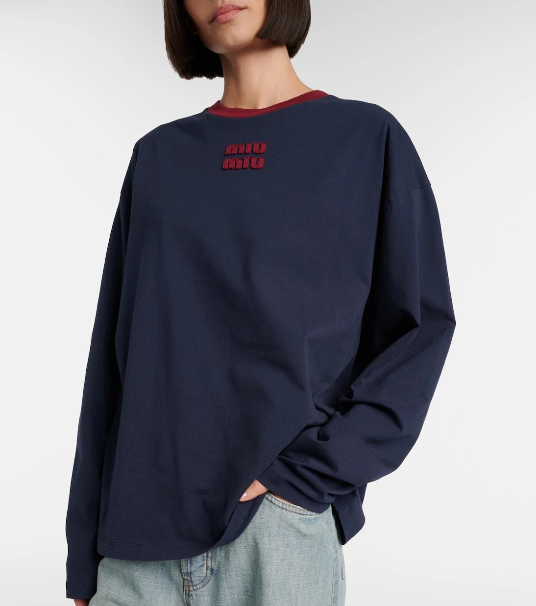 Miu Miu - Logo cotton jersey T-shirt