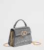 Valentino Garavani Silver Mini Leather Embellished Top-Handle Bag