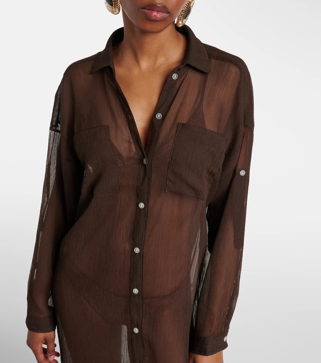 Jade Swim - Mika sheer shirt dress