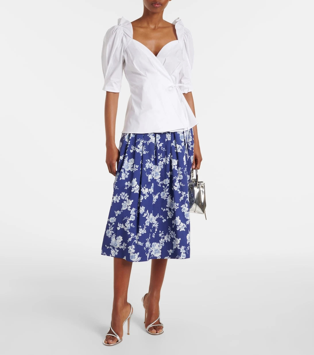 Carolina Herrera - Cotton-blend wrap top