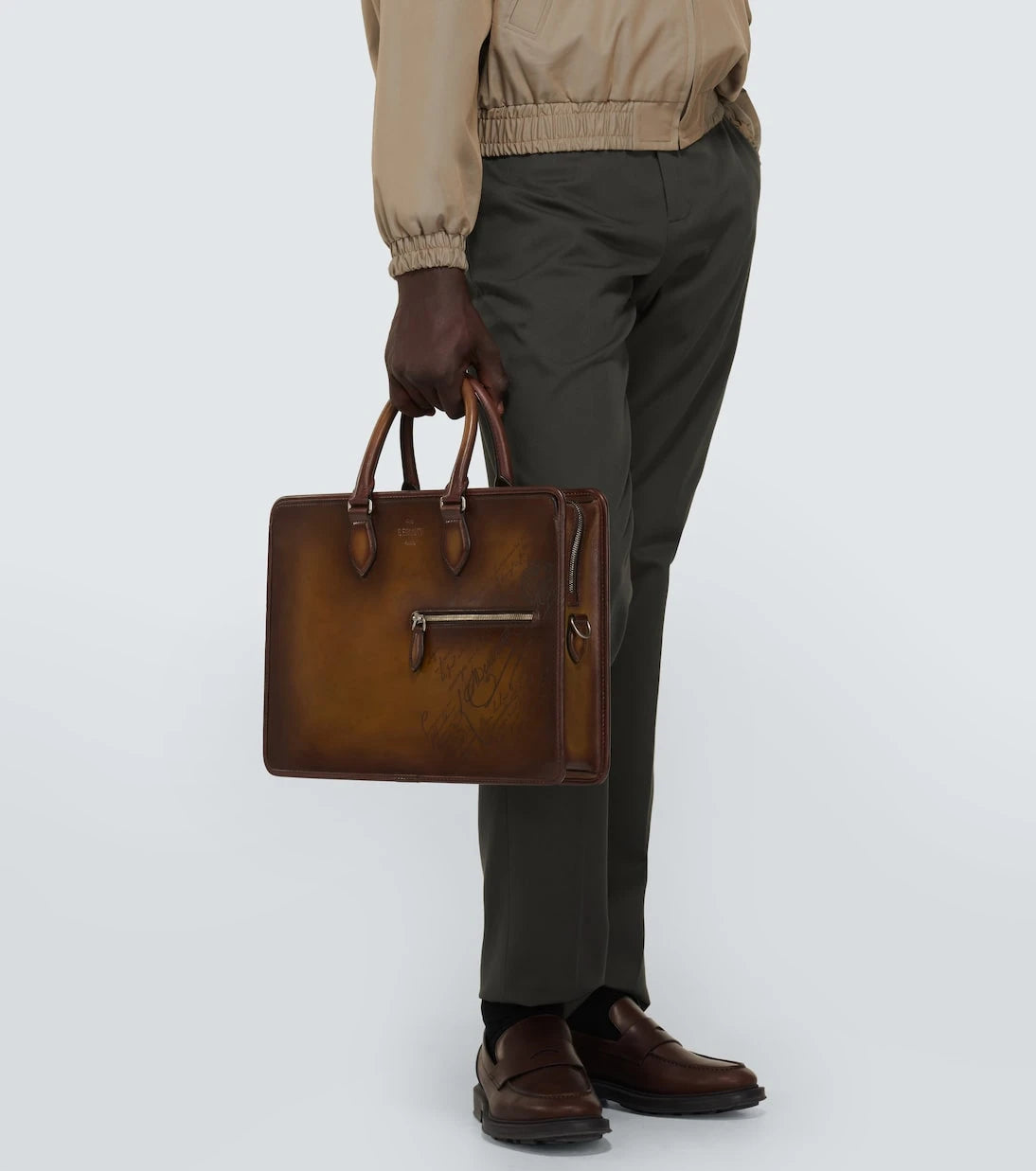 Berluti - Un Jour Scritto leather briefcase