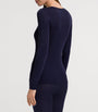 Navy Woolen Silk Long-Sleeve T-Shirt