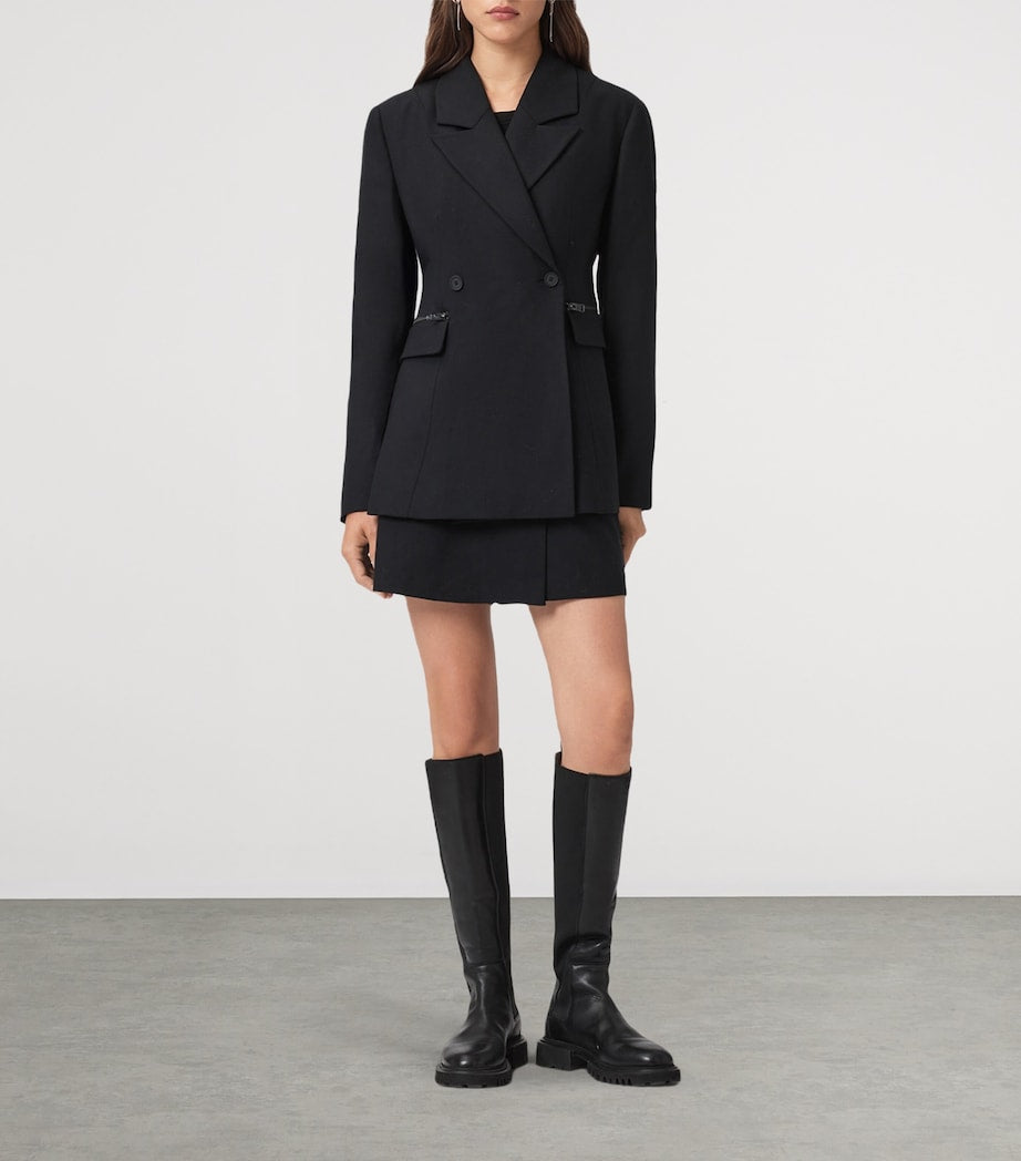 Black Double-Breasted Mimi Blazer