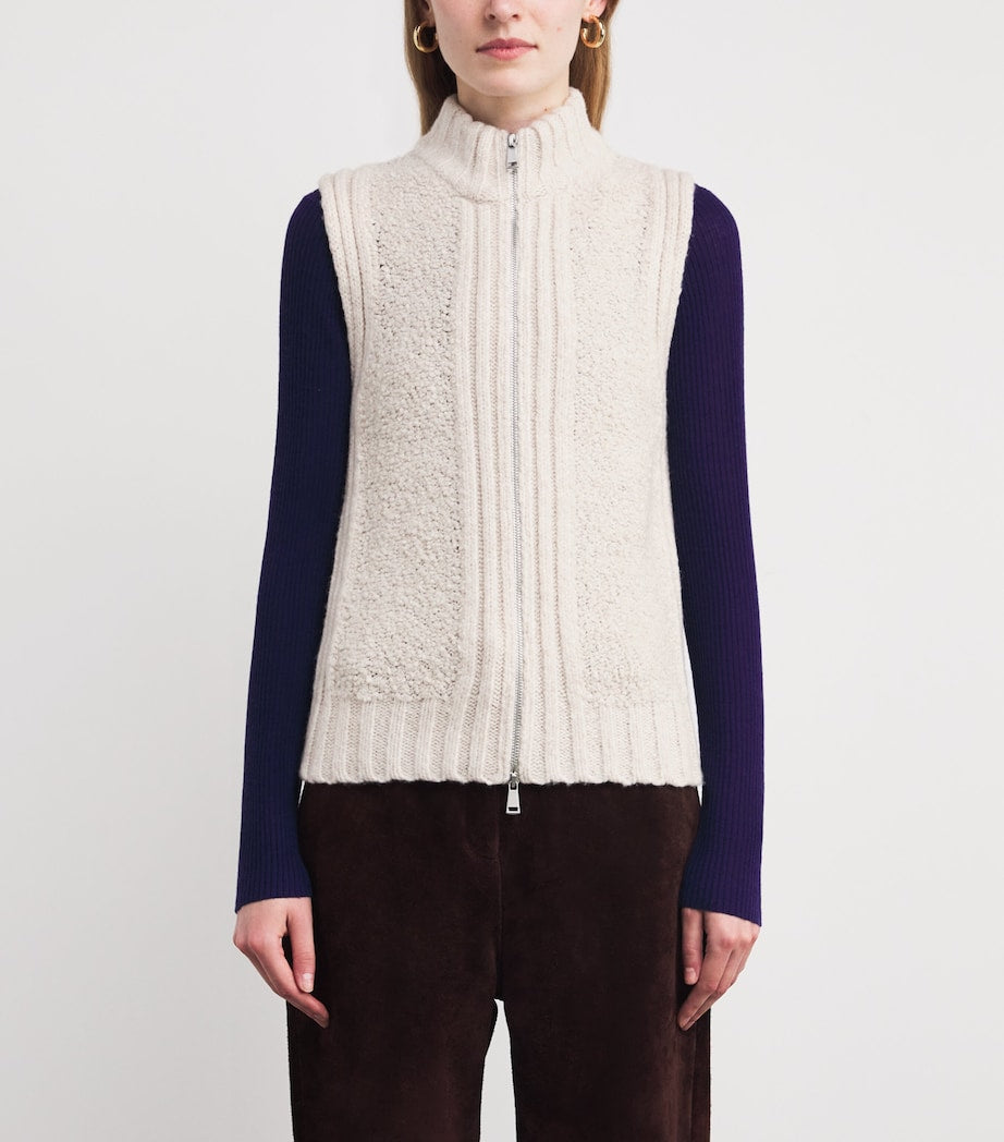 ME+EM Beige Teddy Bouclé Gilet