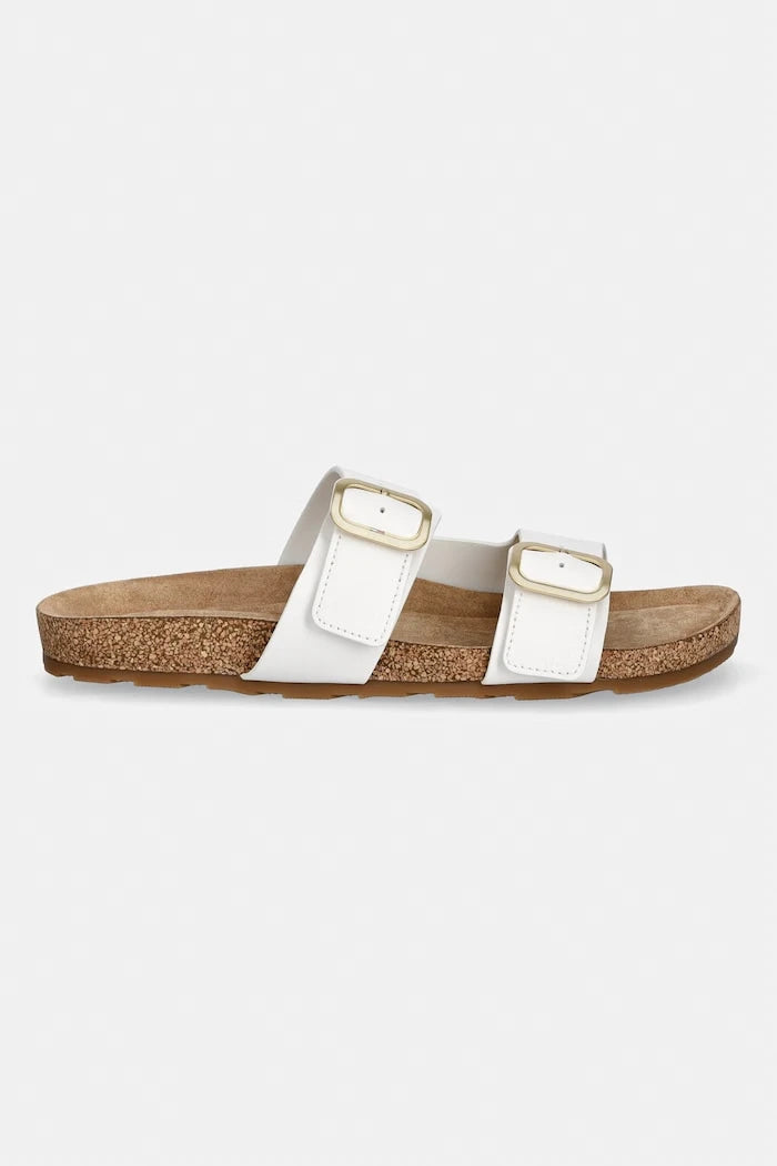 Tommy Hilfiger чехли дамски от кожа TH CLASSIC CORK SANDAL LEATHER
