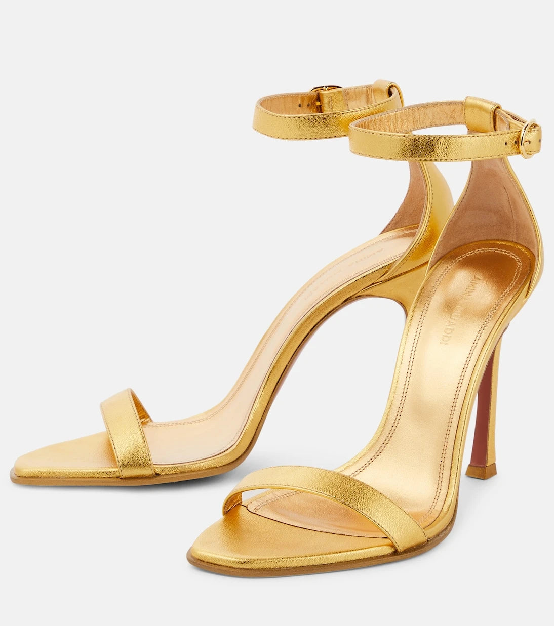 Amina Muaddi - Kim metallic leather sandals