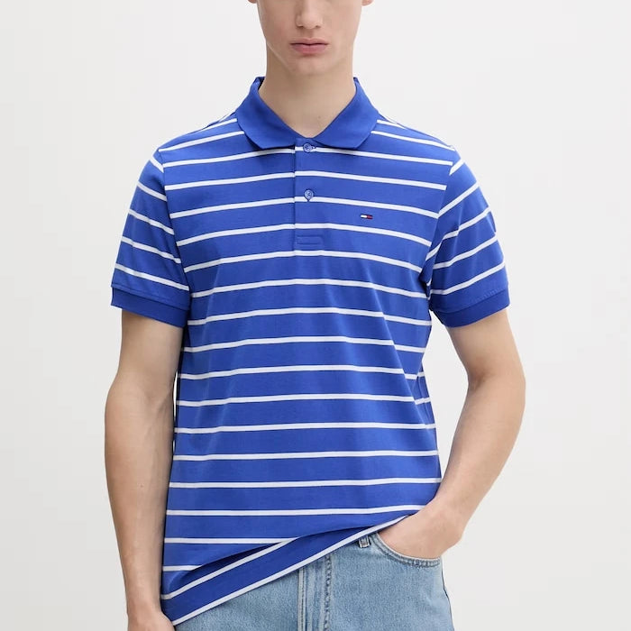 Tommy Jeans тениска с яка мъжка от памук