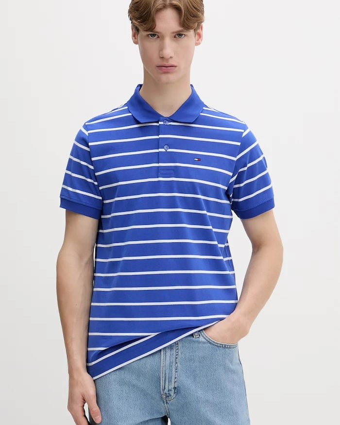 Tommy Jeans тениска с яка мъжка от памук