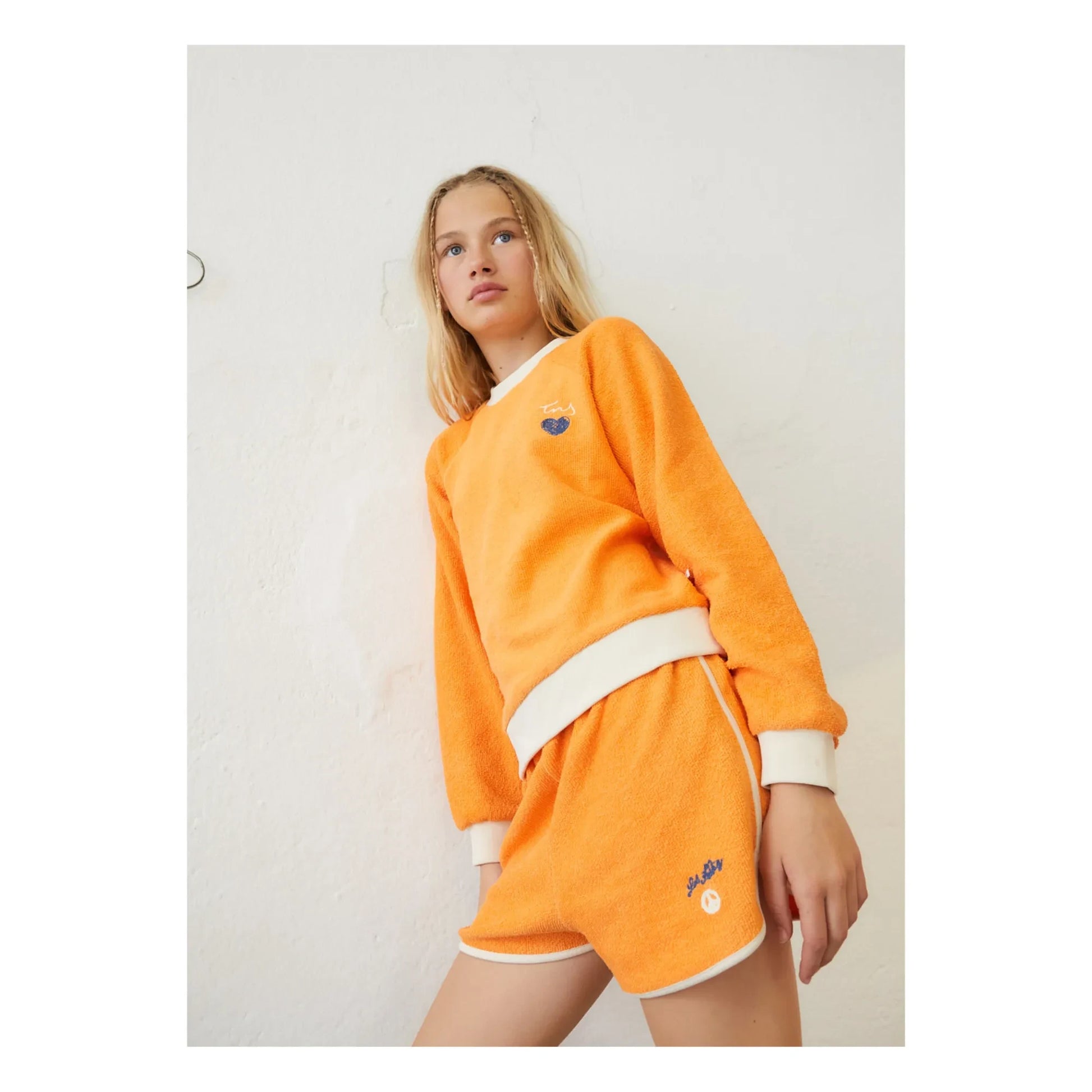 the new society - Compton Towelling Shorts | Orange