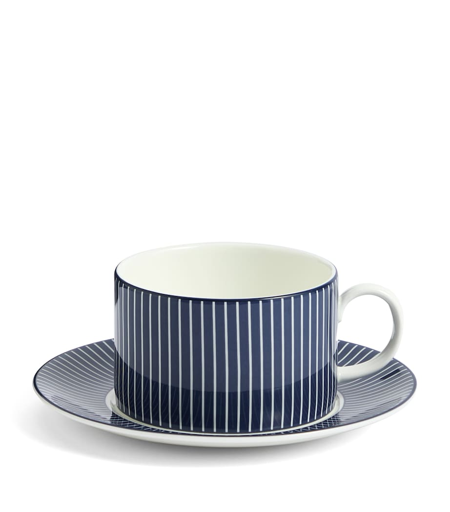 Pinstripe Teacup and Saucer