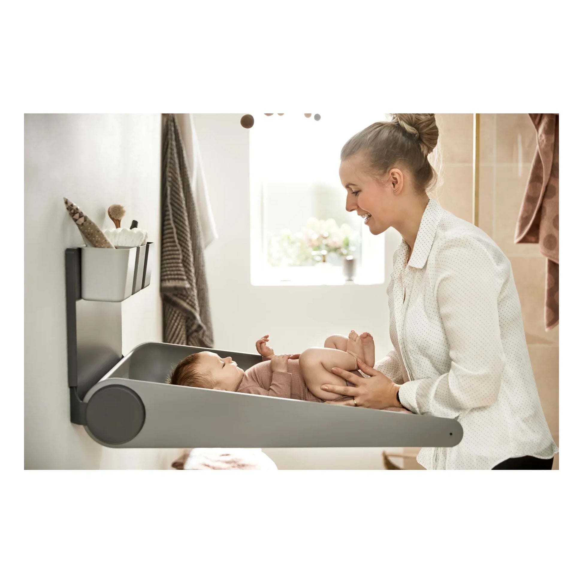 Leander - Wally Wall-mounted Changing Table | Grey