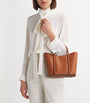 Tan Grab Leather Rope Tote Bag
