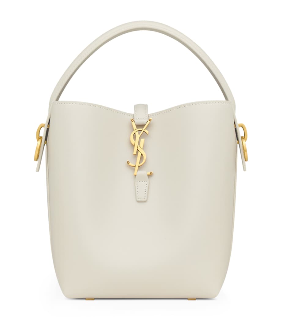 Saint Laurent White Small Calfskin Le 37 Bucket Bag