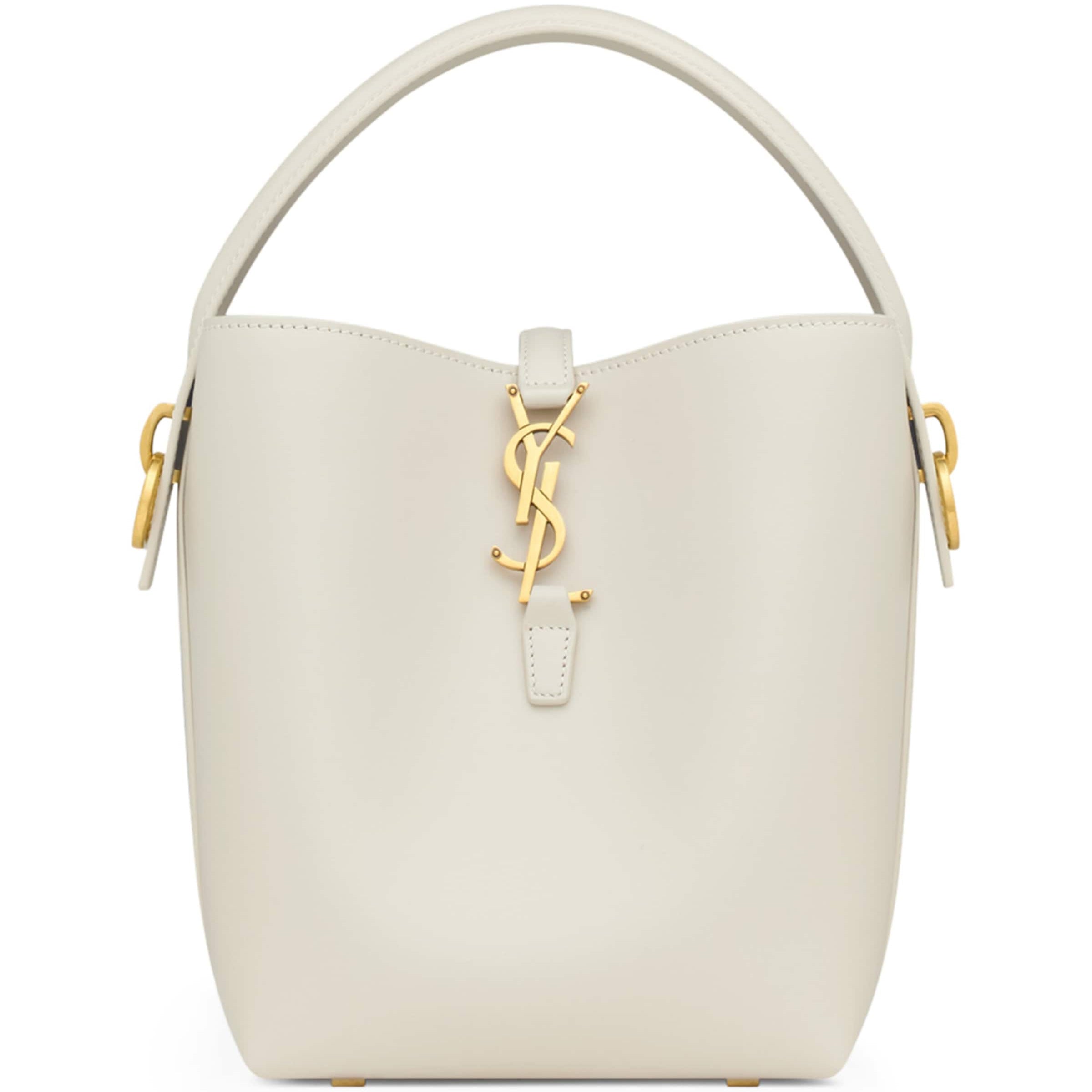 Saint Laurent White Small Calfskin Le 37 Bucket Bag