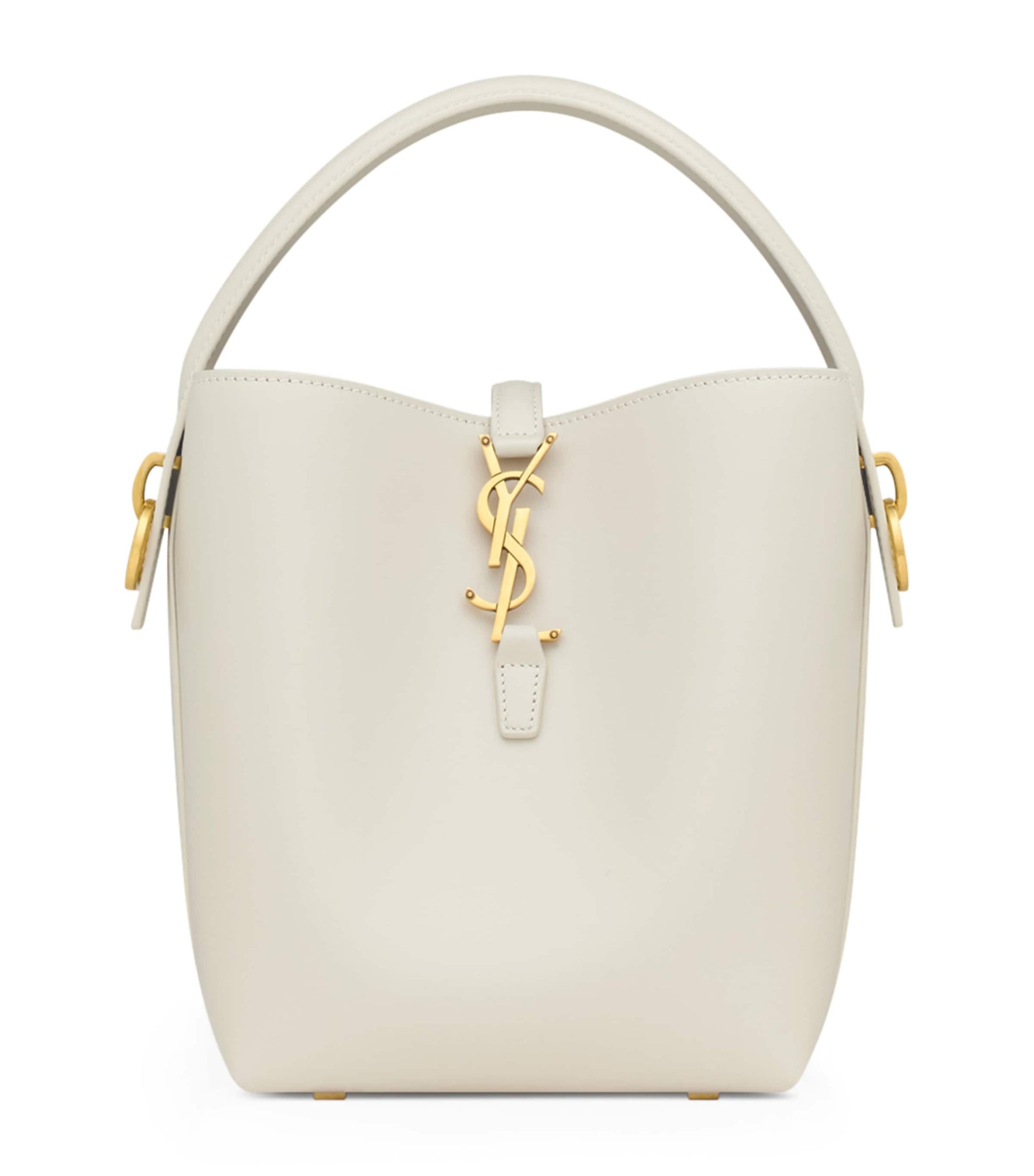 Saint Laurent White Small Calfskin Le 37 Bucket Bag