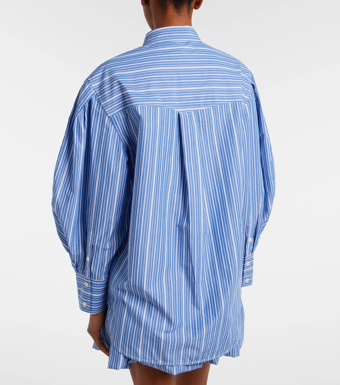 Ganni - Striped oversized cotton poplin shirt