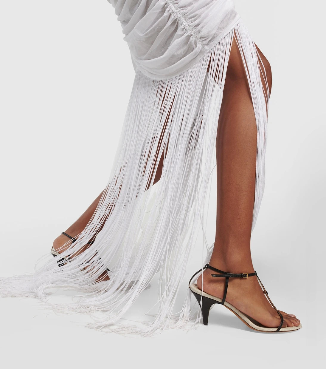 Khaite - Guisa fringed shirred silk-blend gown