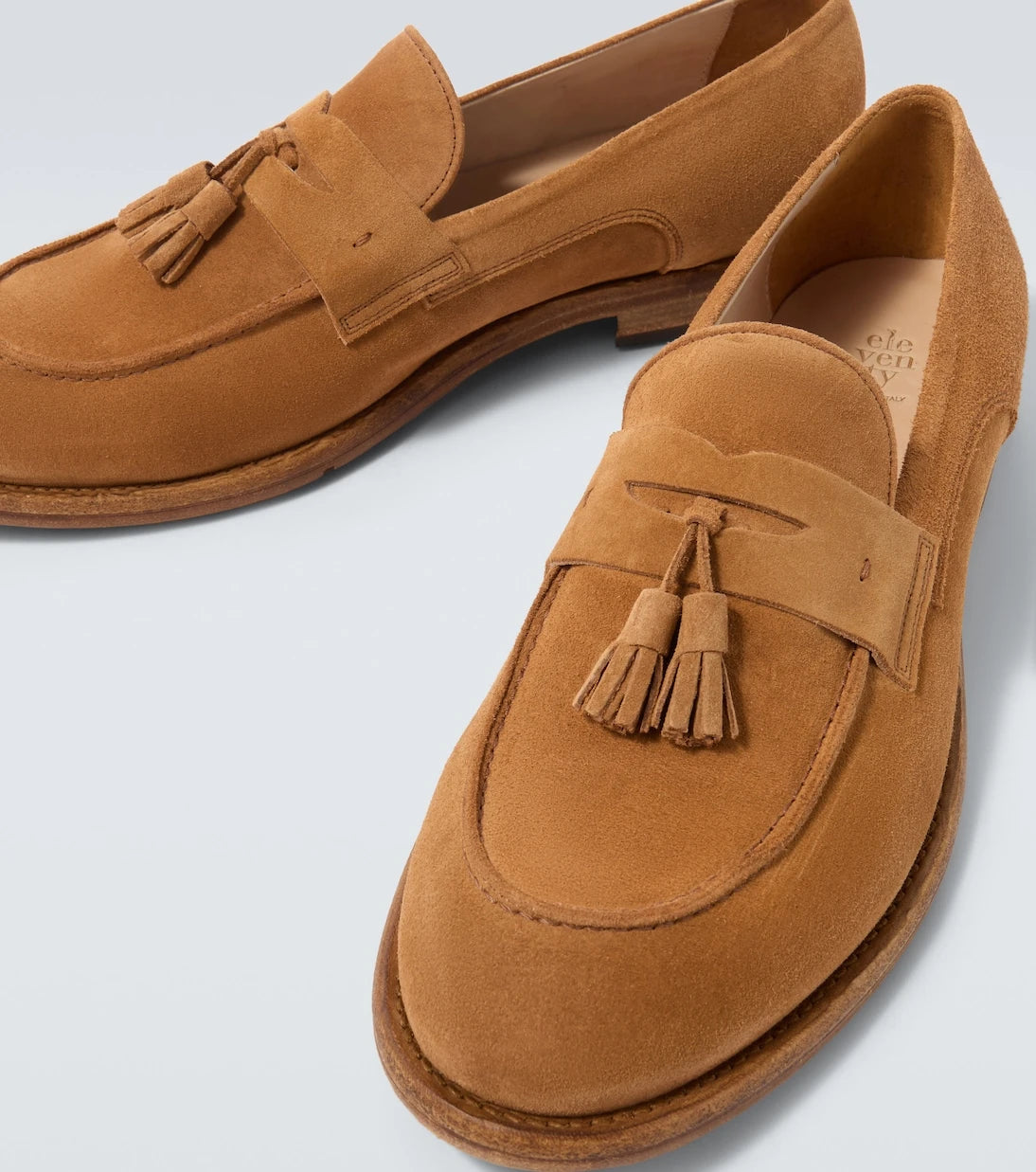 Eleventy - Tasseled suede penny loafers