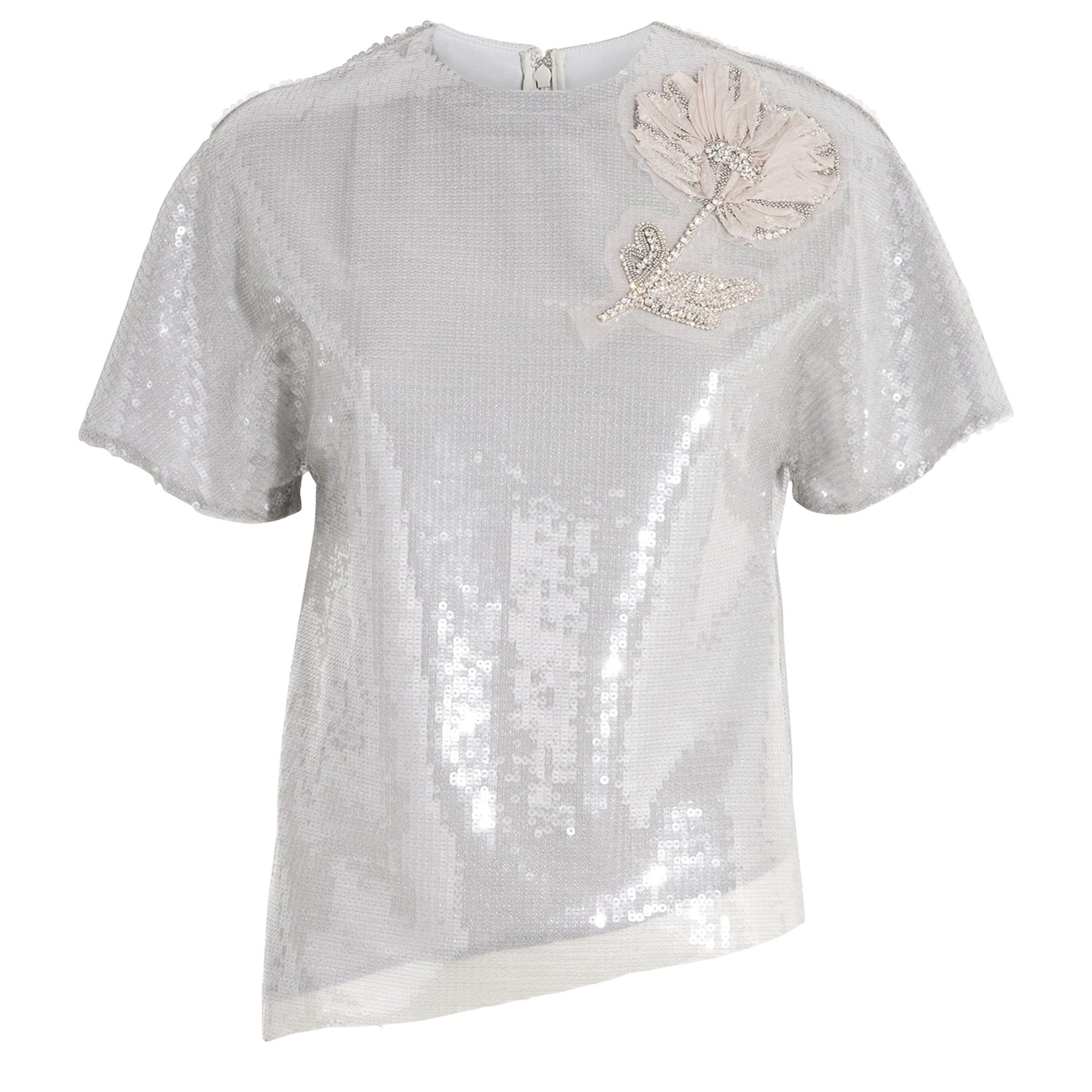 Silver Sequin Floral Sammie Top