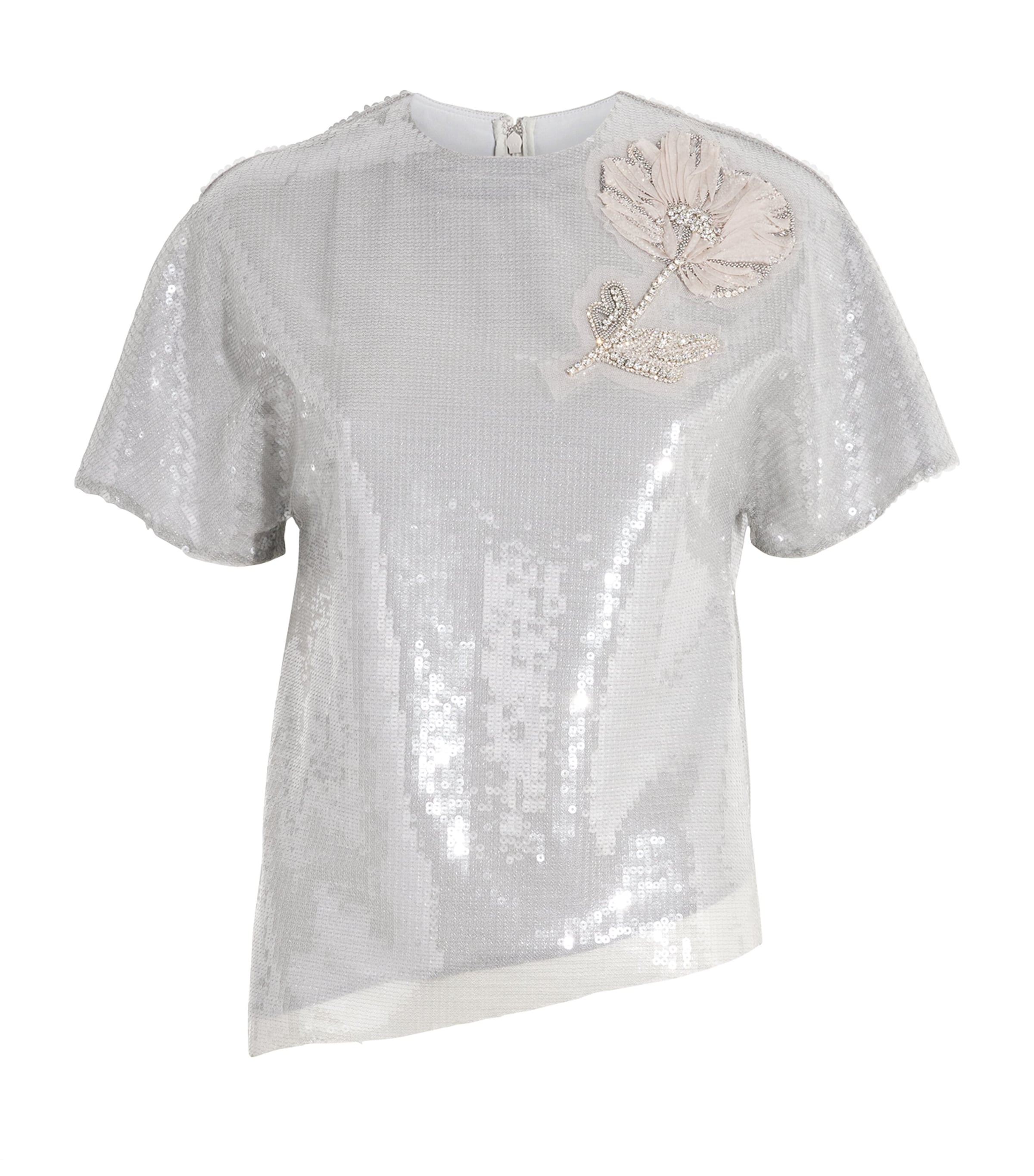 Silver Sequin Floral Sammie Top