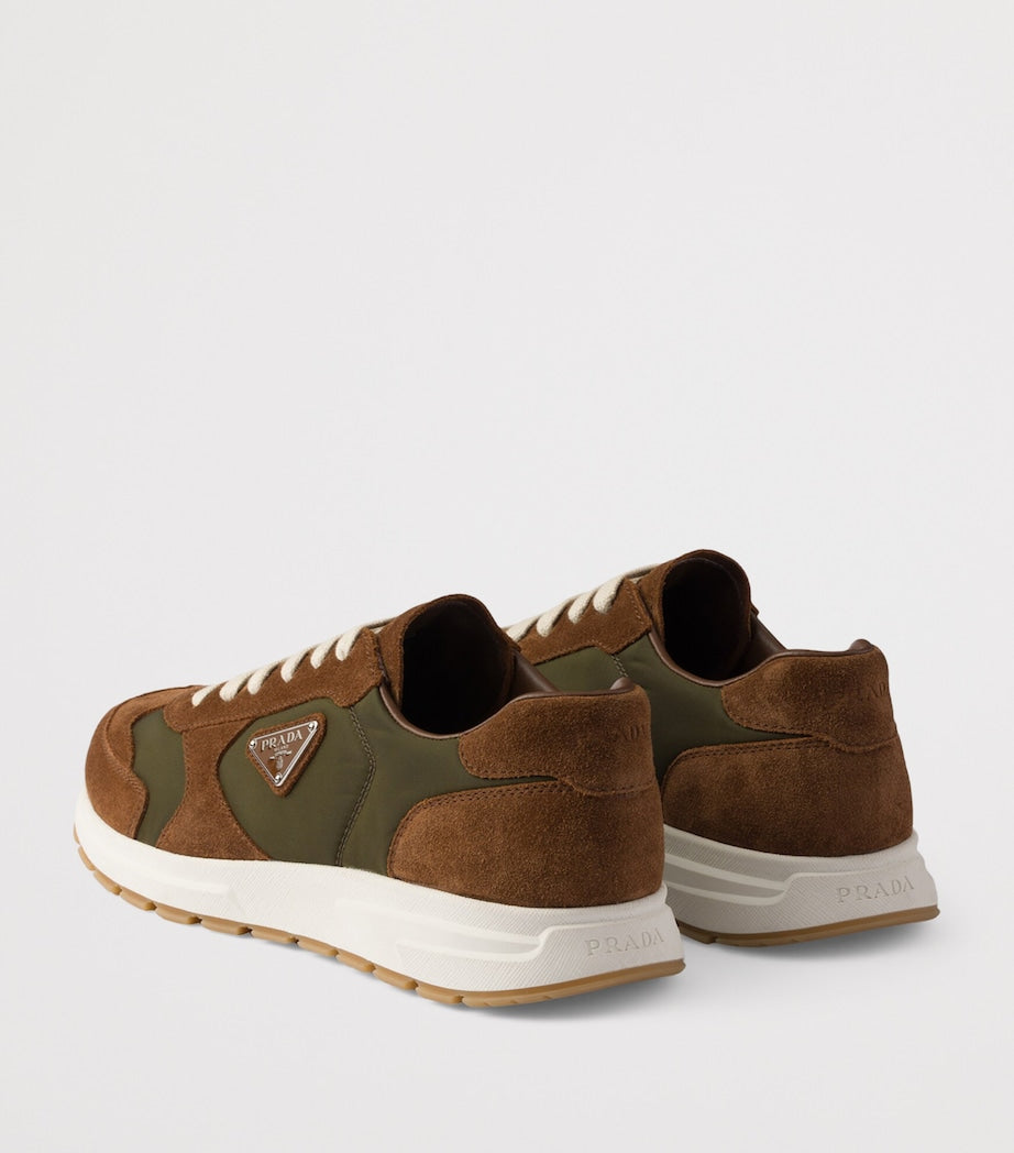 Re-Nylon and Suede Prax 2.0 Sneakers