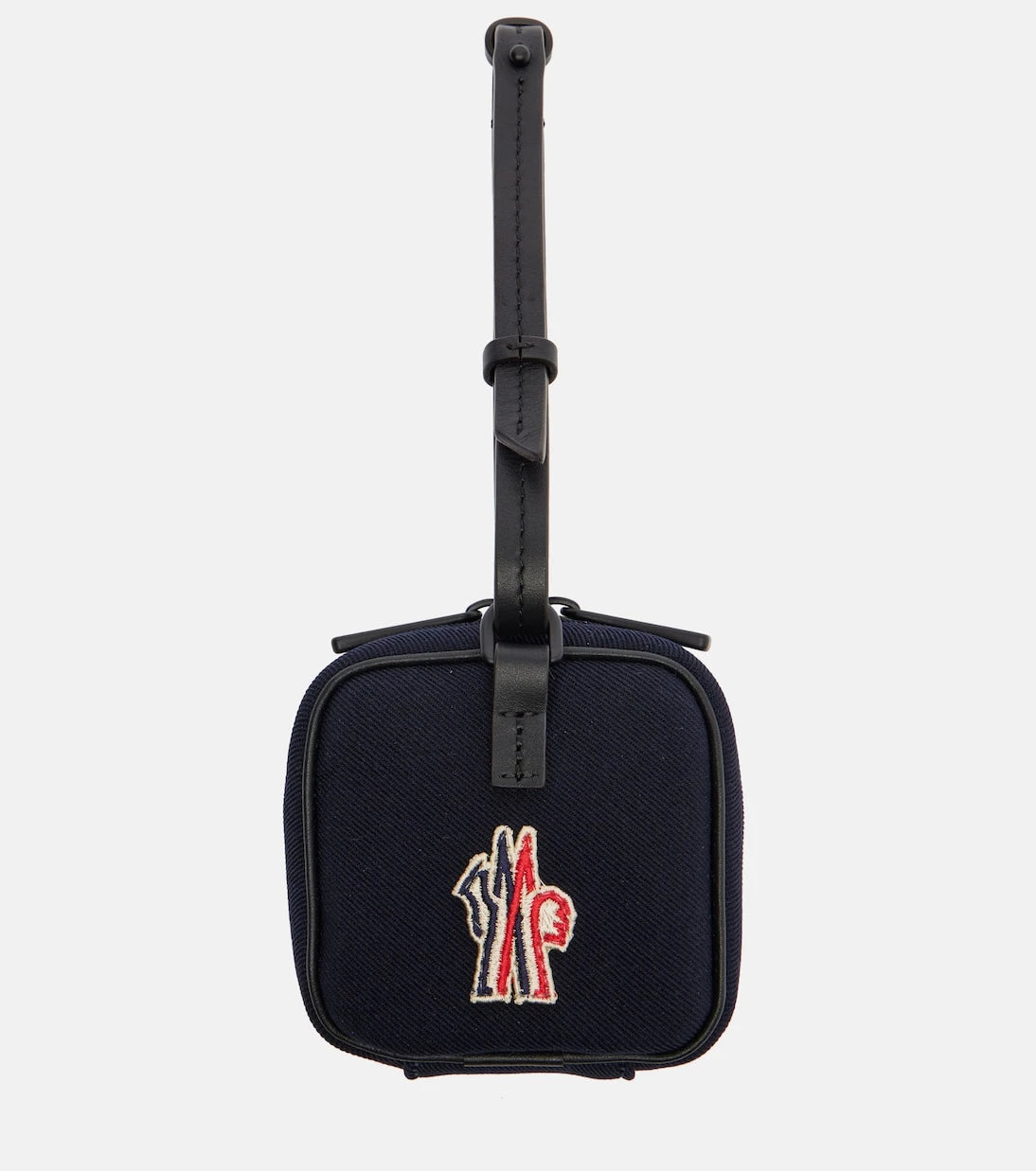 Moncler - Embroidered leather-trimmed clutch