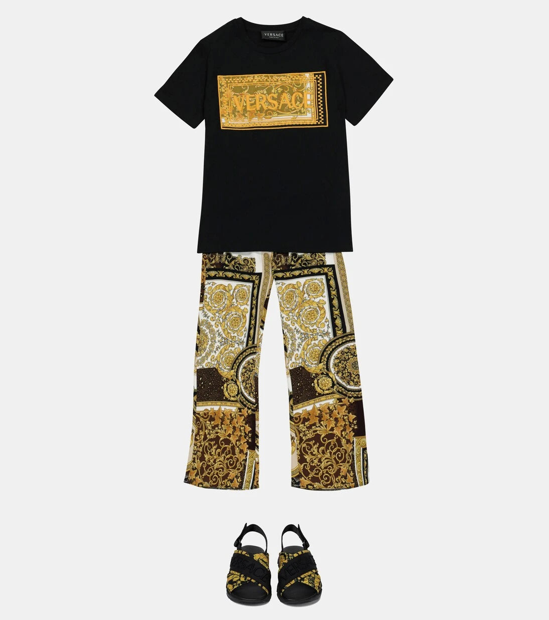 Versace Kids - Barocco Patchwork flared pants