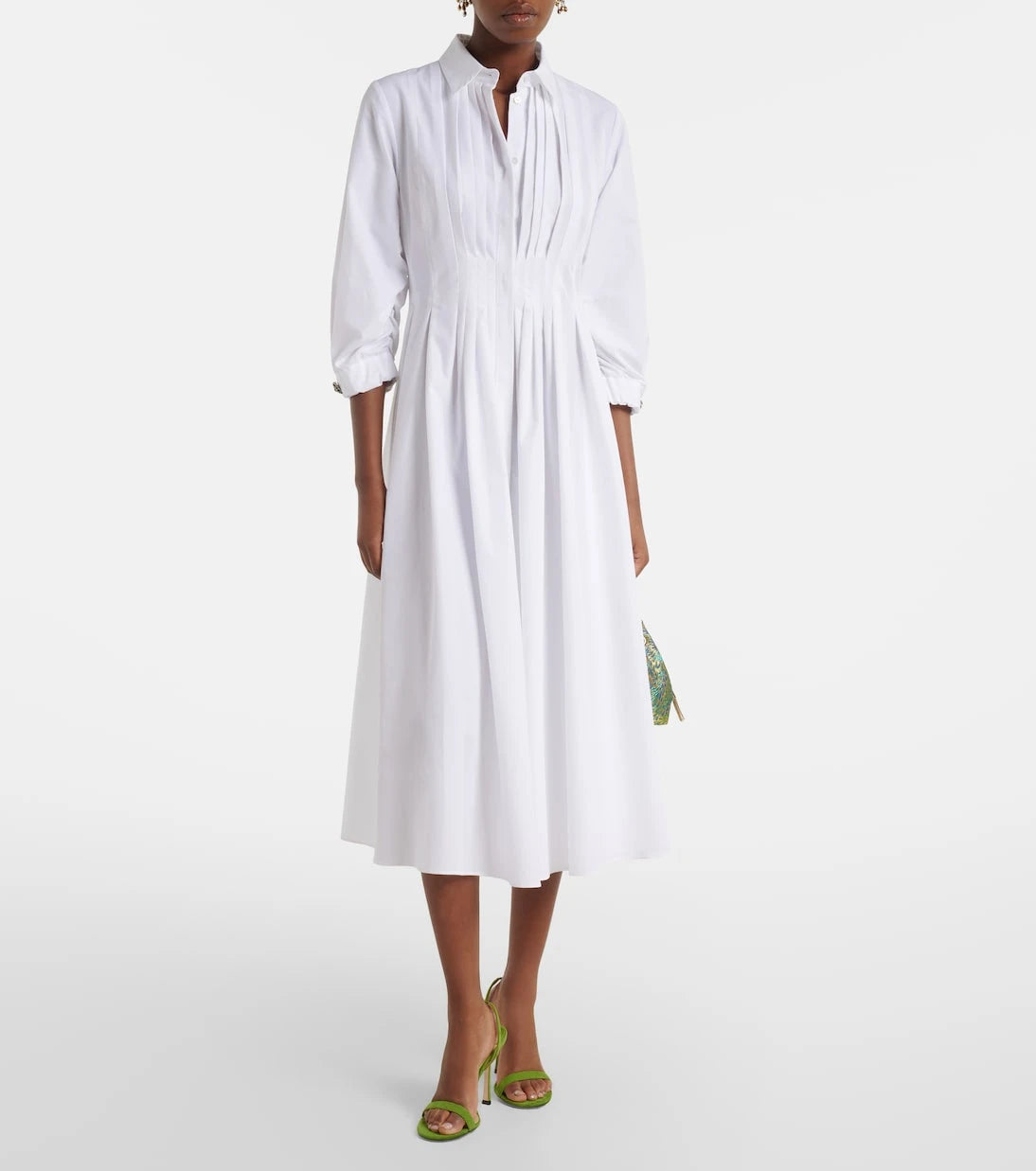 'S Max Mara - Pleated cotton poplin shirt dress