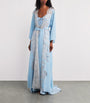 Rosamosario Blue Silk Lace-Trim Robe
