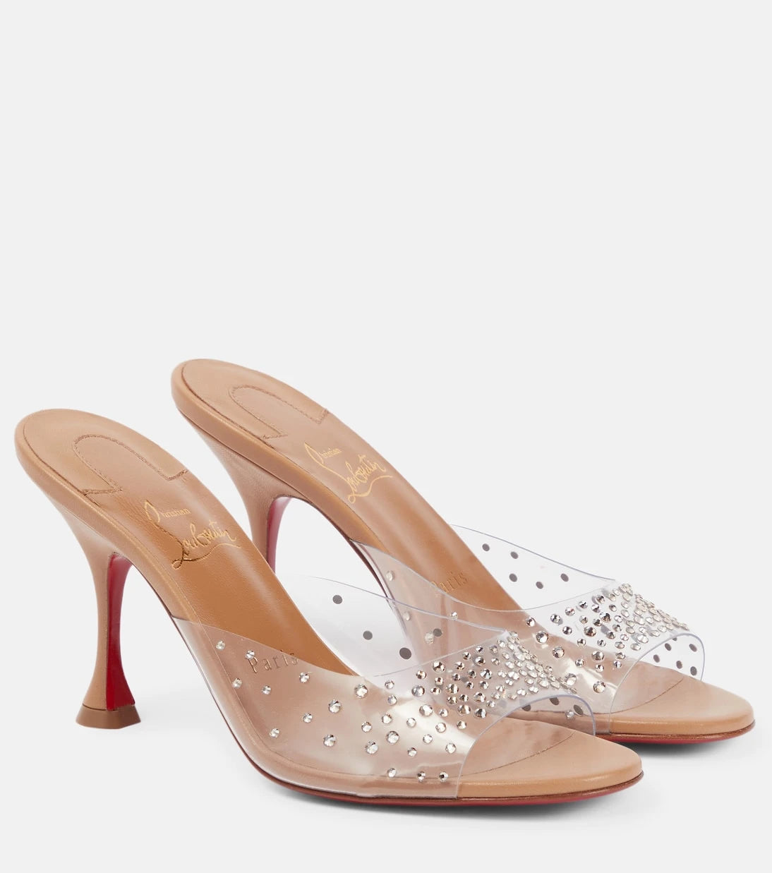 Christian Louboutin - Nudes Degramule embellished mules