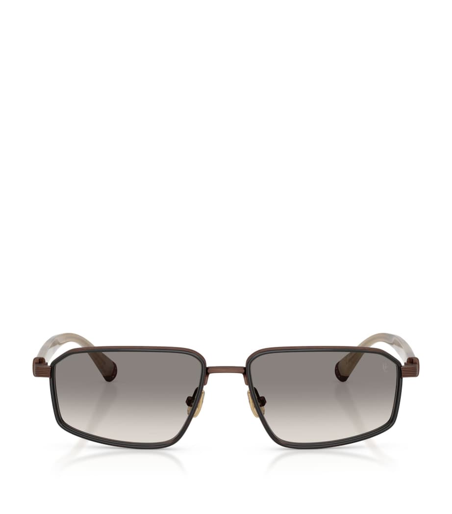 Brunello Cucinelli Titanium Rectangle Jarama Sunglasses