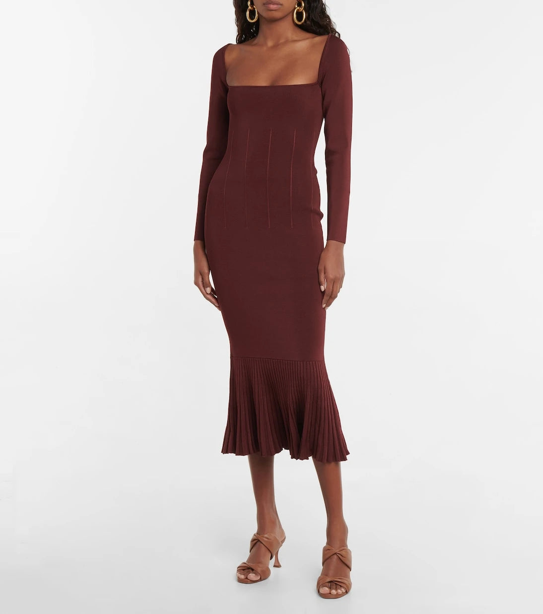Galvan - Atalanta ribbed-knit midi dress