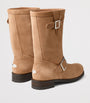 Jimmy Choo Beige Biker Mid Leather Boots