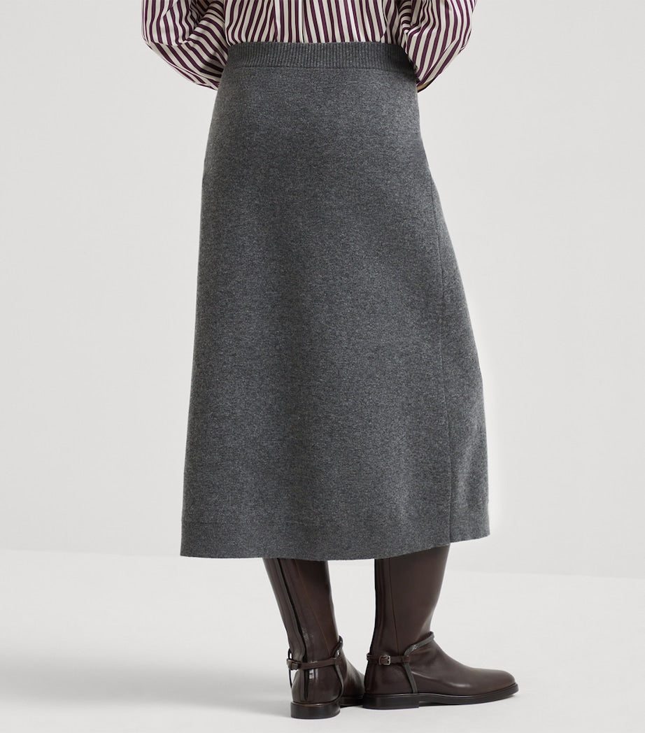 Cashmere Double-Knit Midi Skirt