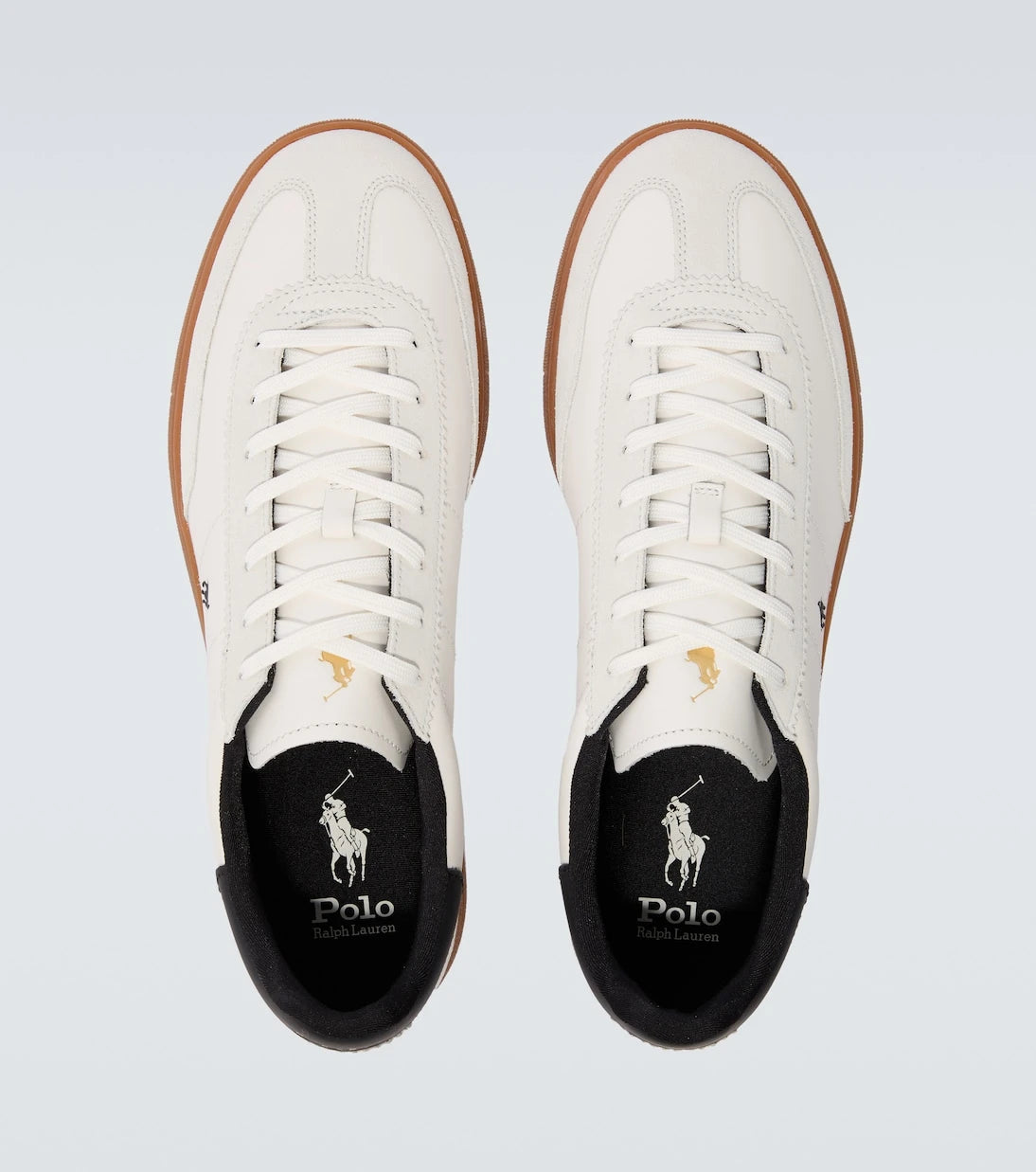 Polo Ralph Lauren - حذاء رياضي جلدي مزين بالجلد السويدي