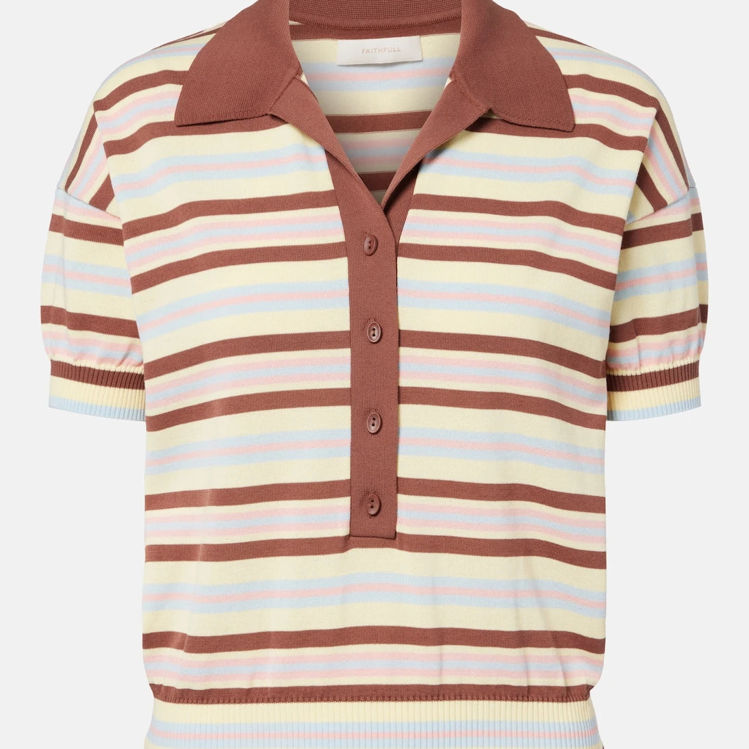 Faithfull - Sable striped cotton-blend polo shirt