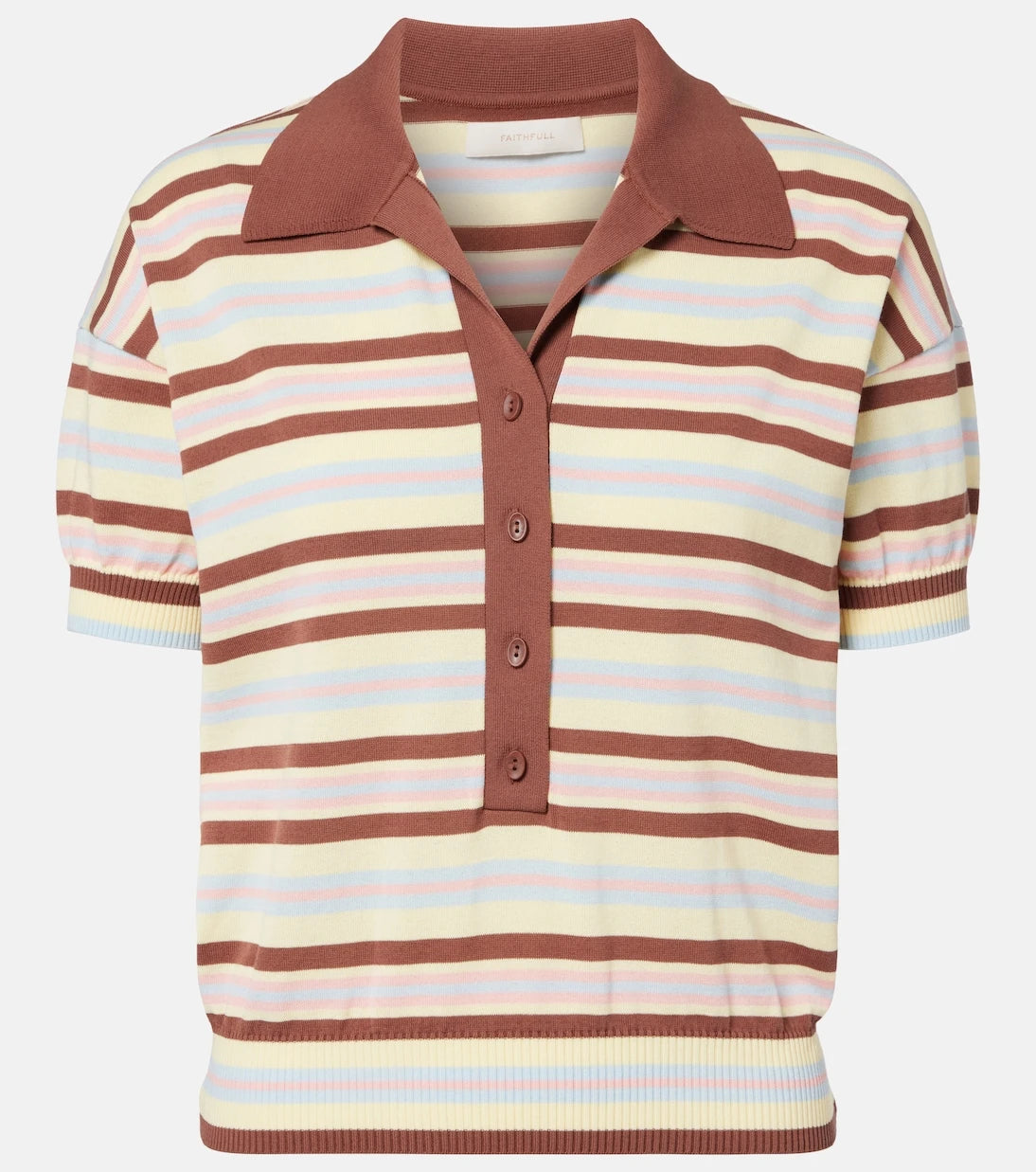 Faithfull - Sable striped cotton-blend polo shirt