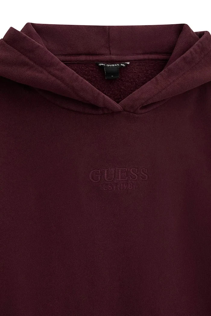 Guess çocuklar için pamuklu kapüşonlu sweatshirt
