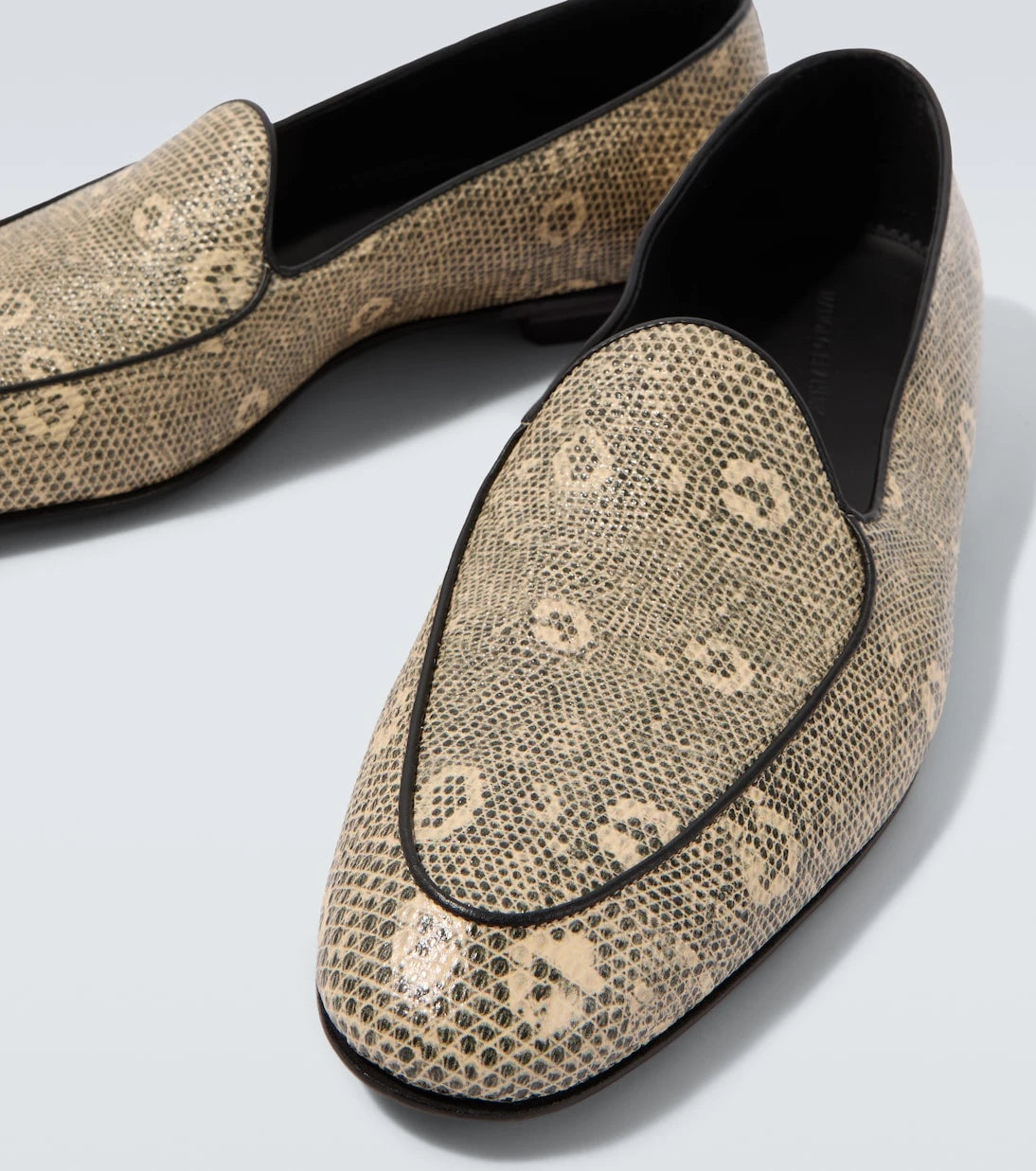 Manolo Blahnik - Modena snake-effect leather loafers
