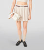 Miu Miu Neutral Cashmere Pleated Mini Skirt