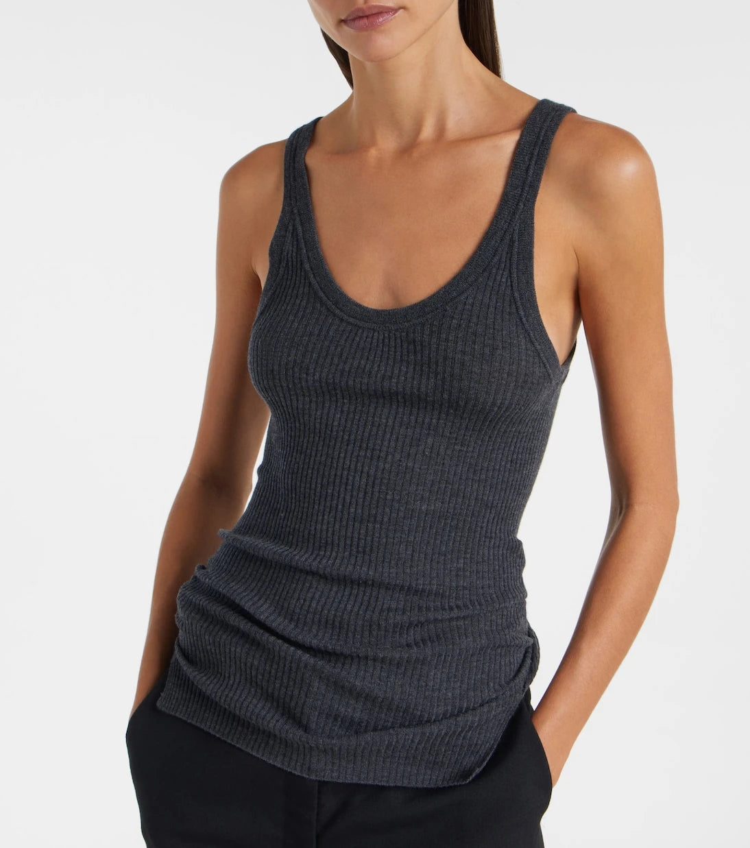 Calvin Klein Collection - توب Ella من الصوف المحبوك والمضلع