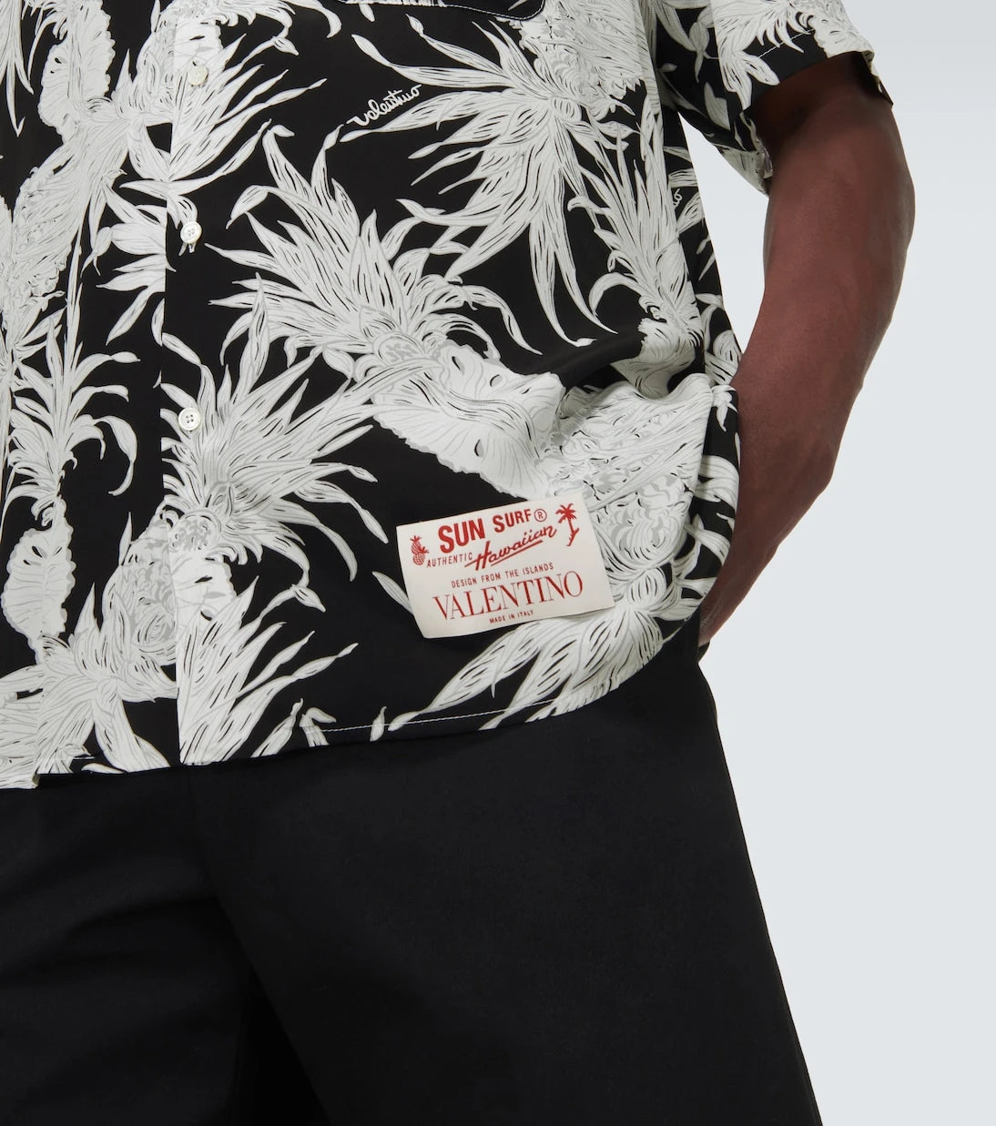 Valentino - Printed silk bowling shirt