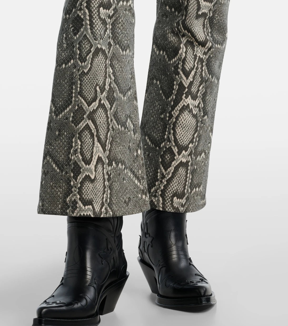 Gabriela Hearst - Ezra snake-effect high-rise bootcut jeans