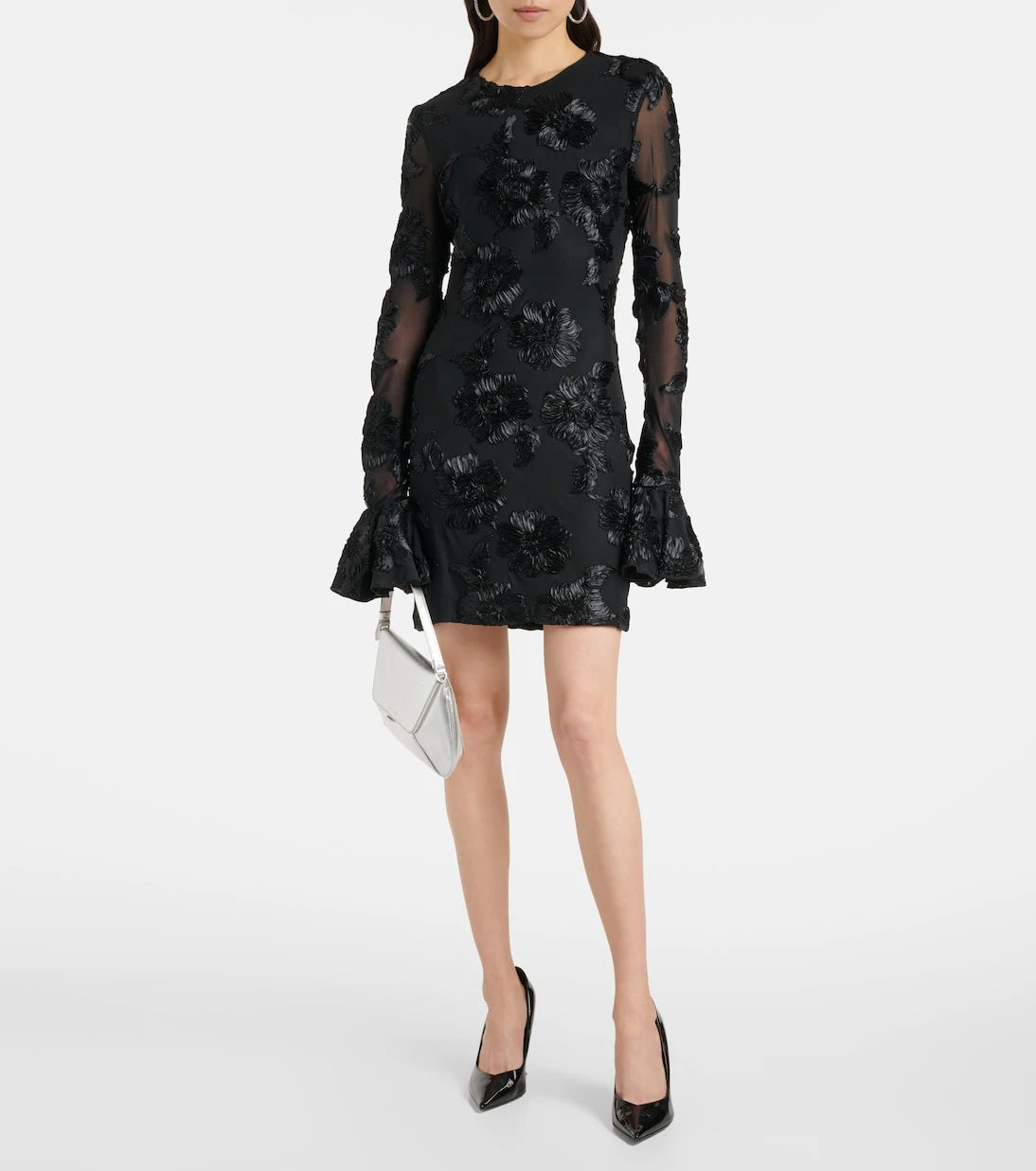 Rotate - Floral embroidered mesh minidress