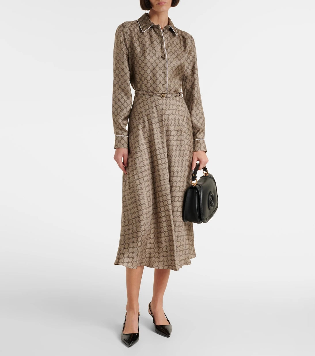 Gucci - GG silk twill shirt dress