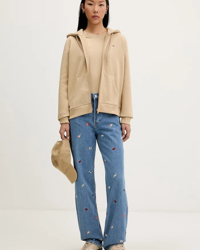 Tommy Jeans kadın pamuklu basic tişört